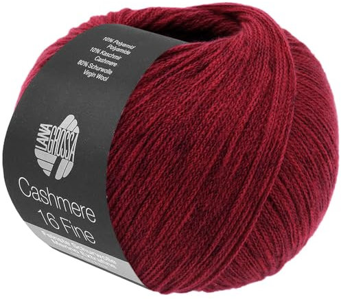 LANA GROSSA Cashmere 16 Fine | Aus Kaschmir- und Merinowolle | Handstrickgarn aus 80% Schurwolle (Merino extrafine), 10% Kaschmir & Polyamid | 50g Wolle zum Stricken & Häkeln | 320m Garn FB 57