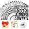 15 Sheets 780 Pieces Capital Letter Stickers, 1 Inch 2 Inch Self Adhesive Waterproof Vinyl Letters Numbers Kit, Stick On Alphabet Sticker for DIY Scrapbooking, Crafts, Mailboxes, Home, Signs in Black