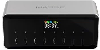 ISDT MASS2 Desktop-Superkraftstation, 200 W, 8 Anschlüsse, 6 C + 2 A, App-Steuerung, intelligente Stromzuweisung, Bildschirmanzeige, aktive Kühlung