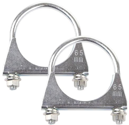 2 Pcs 65mm Exhaust Clamp, Heavy Duty Exhaust Clamps U Clamps, Special Clamp for Exhaust Pipe U-Shaped Galvanized Pipe Clamp, Exhaust U Bolts for 65mm Diameter Exhaust Tail Pipe Clamps