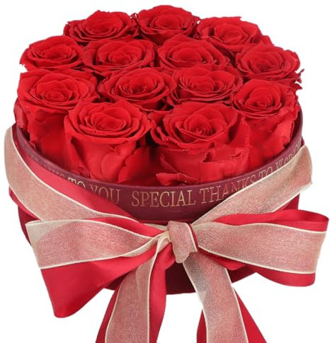 Kalolary Ewige Rose Geschenke, 13 Infinity Rosen Ewige Rose Ewige Blume Geschenkbox Geschenke Langlebige Rosen Können Jahrelang Halten für Valentinstag Muttertag Hochzeitstag Weihnachten Geburtstag