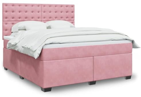 Boxspringbett mit Matratze Rosa 180x200 cm Samt,3290995