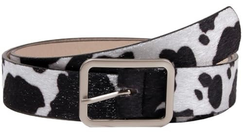 Lpitoy Taillengürtel Für Damen, Modischer Ledergürtel Animal-Print, Kuh-Print-gürtel Für Hosen, Kleider, Damengürtel Für