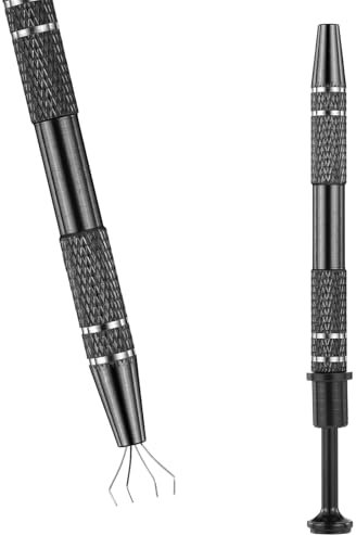 Piercing Kugel Zange 4 Zinken Perlenhalte 12cmPiercing Kugelhalter Schmuck Pinzette Prong Pinzette Schmuck Pick Up Werkzeug Prong Piercing Kugelhalter für Schmuck Uhren Schwarz