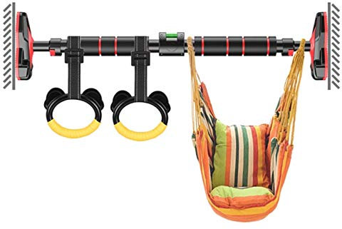 KHLMSRXJ Tragbares Reck zur Wandmontage, sicheres, rutschfestes Klimmzug-Fitnessgerät für den Türkorridor, Ring und Schaukel für Kinder, 70–160 cm, Tragkraft 250 kg