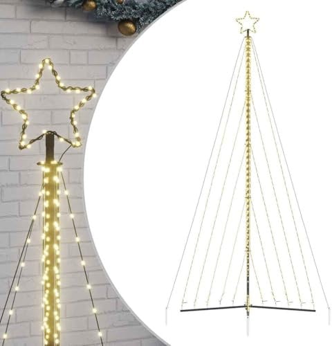 vidaXL Árbol de Navidad LED 570 Leds Blanco cálido 399 cm, Árbol de Navidad LED, luz de Navidad, luz de Navidad LED, luz de Navidad para Exteriores
