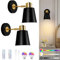 Lampop Wireless Wall Sconces Set of 2, Battery Operated Wall Lights Black with Dimmable Bulbs and Remote, Rechargeable Wall Lamp Indoor Wall Decor for Bedroom Living Room