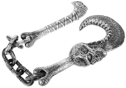 SKISUNO Halloween Pirate Birthday Party Supplies Skull Chain Hook Prop Dress-up Cosplay Accessory Police Costume Decorative Hook Toy