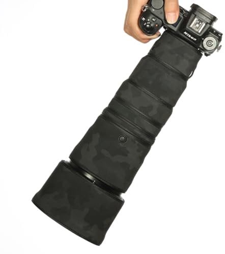 CHASING BIRDS Manteau de protection imperméable camouflage pour objectif NIKON Z 180-600 mm f/5.6-6.3 VR - Noir ombré