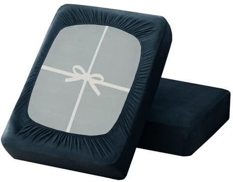 ZYBSLCSY Weich Samt Sofa Sitzkissenbezug Bezüge Für Wohnwagenpolster, rutschfest Ersatzbezug Für Wohnwagen Polster Mit Gummiband Und Schnürung (Marineblau,W60-90cm,D30-50cm)