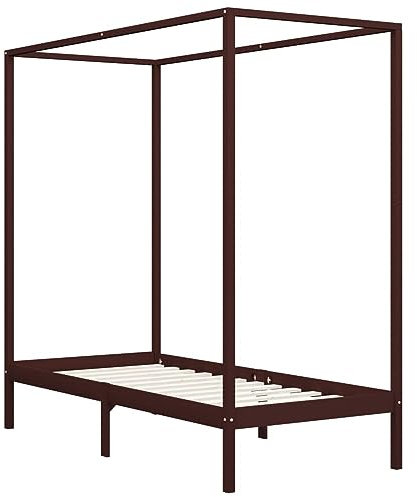 Festnight Himmelbett Holzbett 90x200 cm Ehebett Bettgestell Holz Doppelbett Einzelbett Bett Bettrahmen Schlafzimmerbett