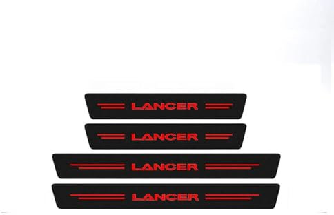 4 Piece Carbon Fiber Door Threshold Protectors for Mitsubishi LANCER - Anti-Scratch Water-Resistant Durable Auto Exterior Trim with 3M Adhesive
