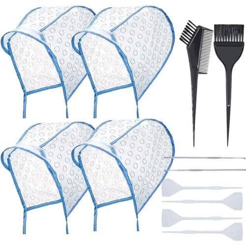 CATOR Lot de 12 bonnet meches cheveux, accessoires de coloration capillaire, bonnet meches cheveux, capuchon de coloration réglable, accessoires de coiffeur, capuchon de surbrillance avec trous