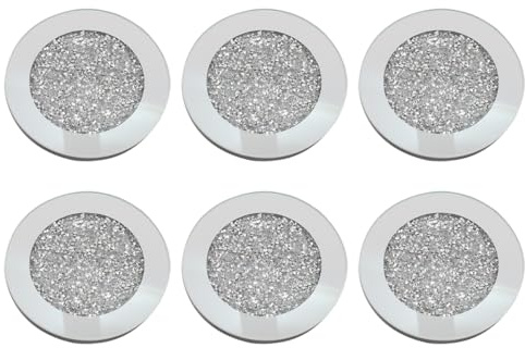 Alnicov 6 Stück Glasuntersetzer Mit Crushed Diamond Decor, Verspiegelte Kristalluntersetzer, Glasuntersetzer Zum Valentinstag, Einweihungsgeschenke Zum Valentinstag Für Frauen