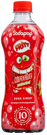 Sodapop Sirup FRITT Kirsche, zuckerfrei, 500ml, für bis zu 10 Liter Getränk | kalorienarm, ohne Zucker