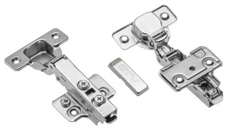 GTV Topfscharnier SOLID PLUS mit Soft-Close Dämpfung, 3D-Verstellung und Clip-on Technik, für vorliegenden Anschlag, Topf Ø 35mm, inkl. Montageplatte Abdeckkappe