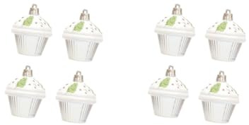 2 set 4x Christmas Cupcake Decorations Office Wall Hanging Christmas Tree Ornament Argent