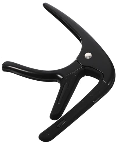Gitarren Capo aus Silikon und Metall, Schwarz, 1 Satz | Plektrum, Tragbar und Sauber Verarbeitet, für Folk Gitarre und Gitarre, Geeignet für Musiklehrer und Profis