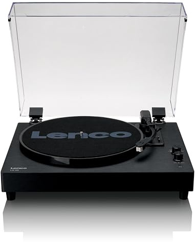 Lenco LS-60BK - Plattenspieler mit Lautsprechern und Bluetooth | LS-60 - Schallplattenspieler - Vinyl Player - AT-3600 MMC - 33/45/78 RPM - 2x5 W - RCA Out