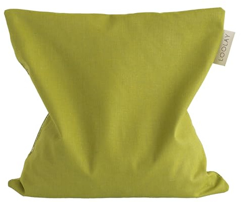 LOOLAY Kirschkernkissen Mikrowelle 20x20 cm – Wärmekissen aus 100% Baumwolle – Kirschkern Kissen Ideal bei Muskelverspannungen oder Menstruationsbeschwerden (grün)