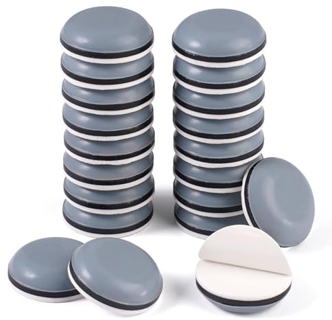 20 Stück Teflongleiter Selbstklebend, Runde Ø 19 mm PTFE Teppichgleiter | Möbelschieber, Möbelgleiter Teflon, Gleiter Teflon, für Sofa, Schreibtisch, Aktenschrank, Bett, Sessel, Schwere Möbel