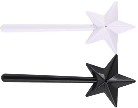 Saliera a forma di bacchetta Dispenser di sale in plastica a forma di stella carino per decorazioni da Nero Bianco 2 pezzi