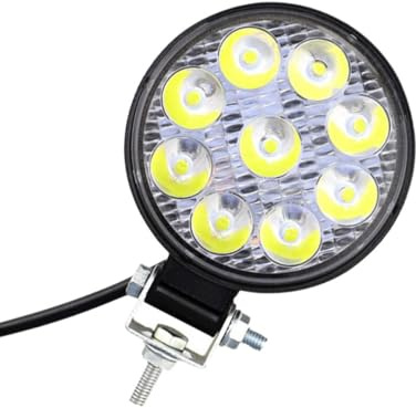 SMASOLO Projecteur de Travail LED Rond 27w 9 LED Mini Boîtier Alliage Aluminium Faisceau 60° Ip65 pour Suv Camion et Bateau Éclairage Extérieur Offroad Phare de Conduite Polyvalent
