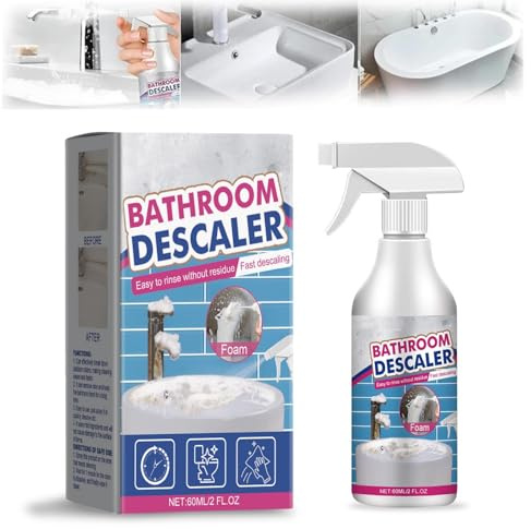 AIPWEYT Badezimmer Descaler Foam Spray, Multifunktional WC Reiniger Extra Stark, Fleckenentferner für Hartnäckige Flecken, Duschkabinenreiniger für Glas Kanalisation Toiletten, 60ML