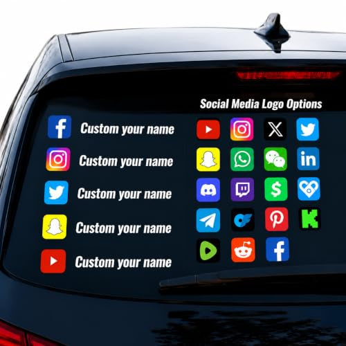 Decalcomania personalizzata per finestrino auto personalizzata con nome | Decalcomania nome utente, grafica lunotto posteriore, vinile impermeabile, vetro automatico, SUV camion, promozione aziendale