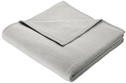 Biederlack Wohn- und Kuscheldecke, 86 % Polyacryl (Dralon), Veloursband-Einfassung, 150 x 200 cm, Silber, Thermosoft, 575609