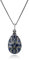 0.40ct Karat blauer Topas 925 Sterlingsilber Faberge Ei Stil 45cm Halskette