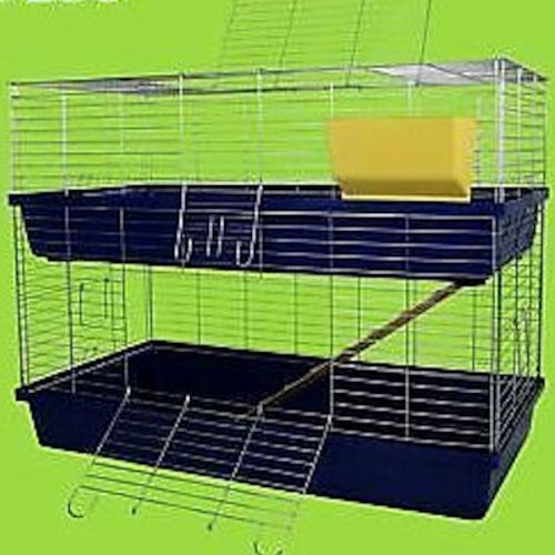 Heimtiercenter XXL 1,20 m doppel Hasenkäfig Meerschweinchenkäfig grün/grau/blau