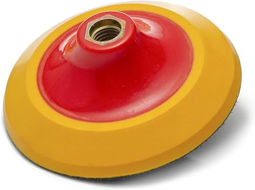 Glass Polish 5 inch (125mm) Universal Backing Pad for Rotary Polishing Machines with M14x2 Thread and Hook and Loop Fastener - GP12641