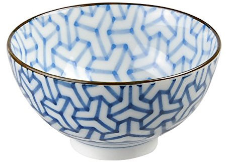 Tokio Design Studio Mixed Schalen 12 x 6,5 cm fk-0311/D, Blau/Weiß