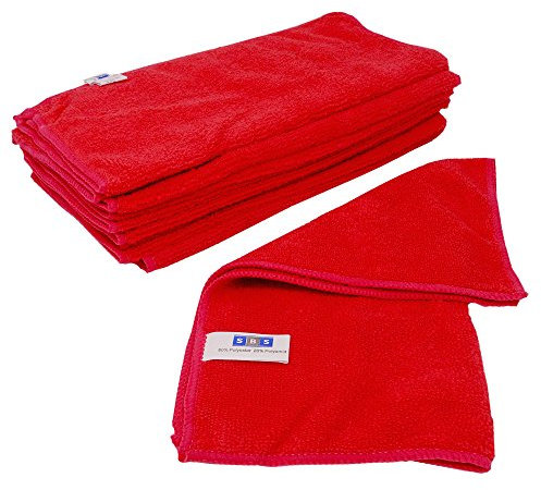 SBS Microfasertücher 10 Stück wählbar 40 x 40cm Rot