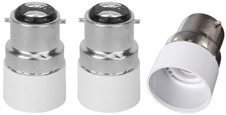 FINELED 3-Pack B22 to E14 Light Adapter Socket Base Converter,BC Cap B22 To E14 ES Edison Screw Light Bulb Lamp Base Socket Converter Extender Adaptor Holder Fitting