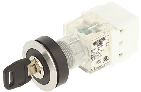 Schlegel 23.001.528 Schlüsseschalter Edelstahl, rastend, 3 Stellungen 9-12-15 Uhr, Tastkontaktgeber 2 Schließer, Schraubanschluss