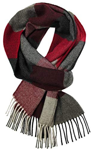 Rotfuchs Écharpe d'hiver de renard rouge et chaud à carreaux tendance Combinaisons de couleurs multiples Laine 180 x 30 cm Fabriqué en Allemagne (rouge)