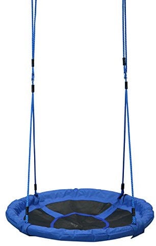 HOMCOM Ø100 cm Nestschaukel Kinderschaukel Vogelnestschaukel Outdoor Schaukel für Kinder Garten Oxford Blau