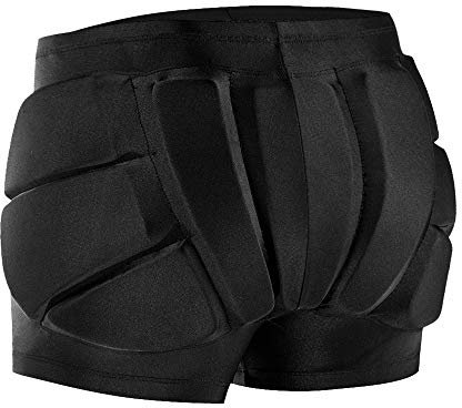 WOSAWE Kinder Protektorenhose, Atmungsaktive Hip Butt Eva Pad Kurze Unterhose für Ski Skifahren Skating Snowboard Radfahren M
