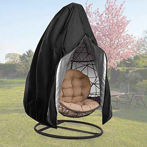 FLYMEI 【Upgraded Patio Hanging Chair Covers with Zipper, Durable Large Wicker Egg Swing Chair Covers, Waterproof Heavy Duty Weather Resisatnt Outdoor Chair Cover, Windproof