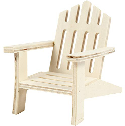 greedeko Miniatur Gartenstuhl zum basteln 7,5x9cm Holz selbstgestalten DIY Deko Mini Gartenmöbel
