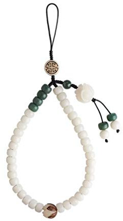 Téléphone Main Poignet Jade Perles de Charme Courroie de Téléphone Portable Titulaire Feng Shui Décor Portable Hanging Cordon pour Femmes Extérieurs Pendentif En Jade Pour TéLéPhone