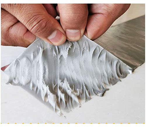 Super Strong Waterproof Butyl Tape for Leak Repair, Rubber Aluminium Foil Coating Flashing Repair Tape, Roof Repair Surface Crack, Pipe Rupture, Window Sill Gap (50mm(W) x5M(L) x1.2mm)