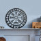 osmanthus Metall Wand Deko, Wandkunst Wandskulpturen Wikinger Kompass Nordische, Schwarz Ausgehöhlte Eisenwandbehang Metallornament, Für Moderne Schlafzimmer Wohnzimmer Kunst Ornament (28cm)