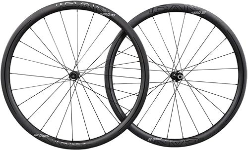 TRIAERO AERO 35C Carbon Disc Rennrad Laufradsatz, 35 mm Tiefe Drahtreifen, schlauchlos, bereit Scheibenbremse, 24/24 Löcher, Sapim CX-Ray Speichen nur 1347 g