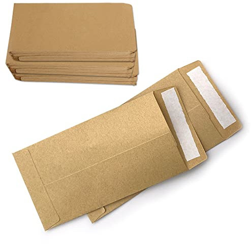 Papiertüten Klein Kraftpapiertüten Braun Mini Kraftpapier Tüten Samentütchen Braune Flachbeutel 6 * 11cm 100 Stück für Süßigkeiten Samen Münzumschläge