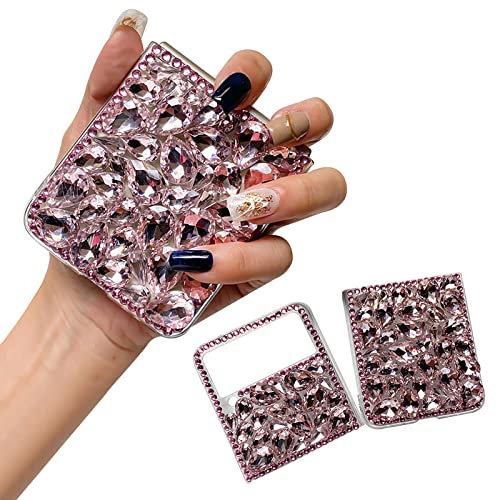 Shinyzone Custodia con diamanti per Samsung Galaxy Z Flip 4 5G 2022 rosa scintillante cristallo lucido strass 3D pietre piene di strass custodia protettiva per Galaxy Z Flip 4 per donne e ragazze