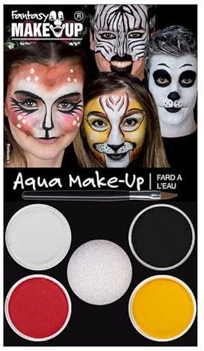 NEU Kinderschminke Karneval Aqua-Schmink-Set, Animal Family, Vorteilspack, 6-teilig