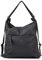Biba Tasche für Damen aus echtem Leder, Rucksack Leather Orleans OR1LO, Langen Griff, Reißverschluss, Echtes Rindsleder, Schwarz Farbe